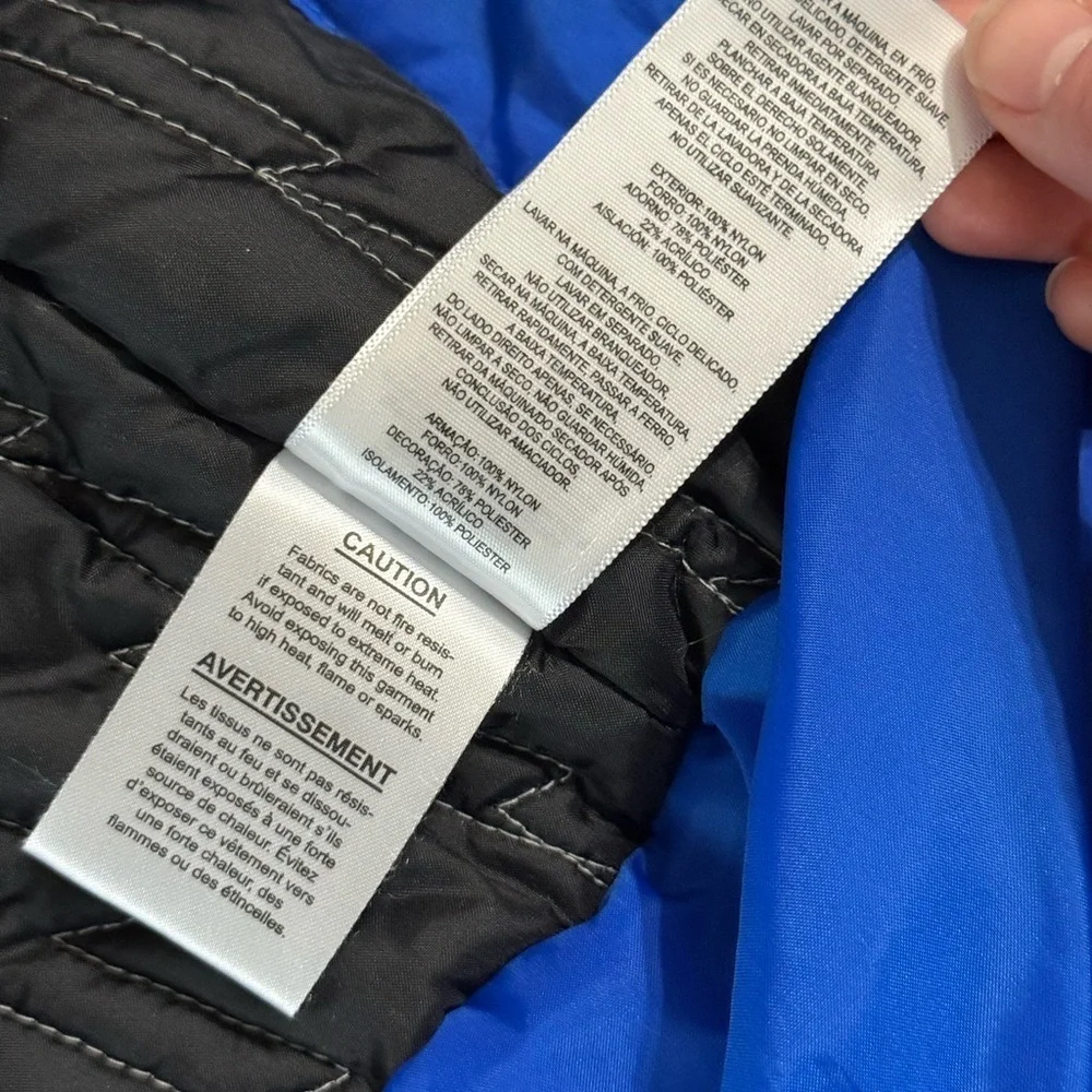 Columbia Youth 14/16 Zip/Snap Button Winter Thick Outdoor Jacket Blue Nylon